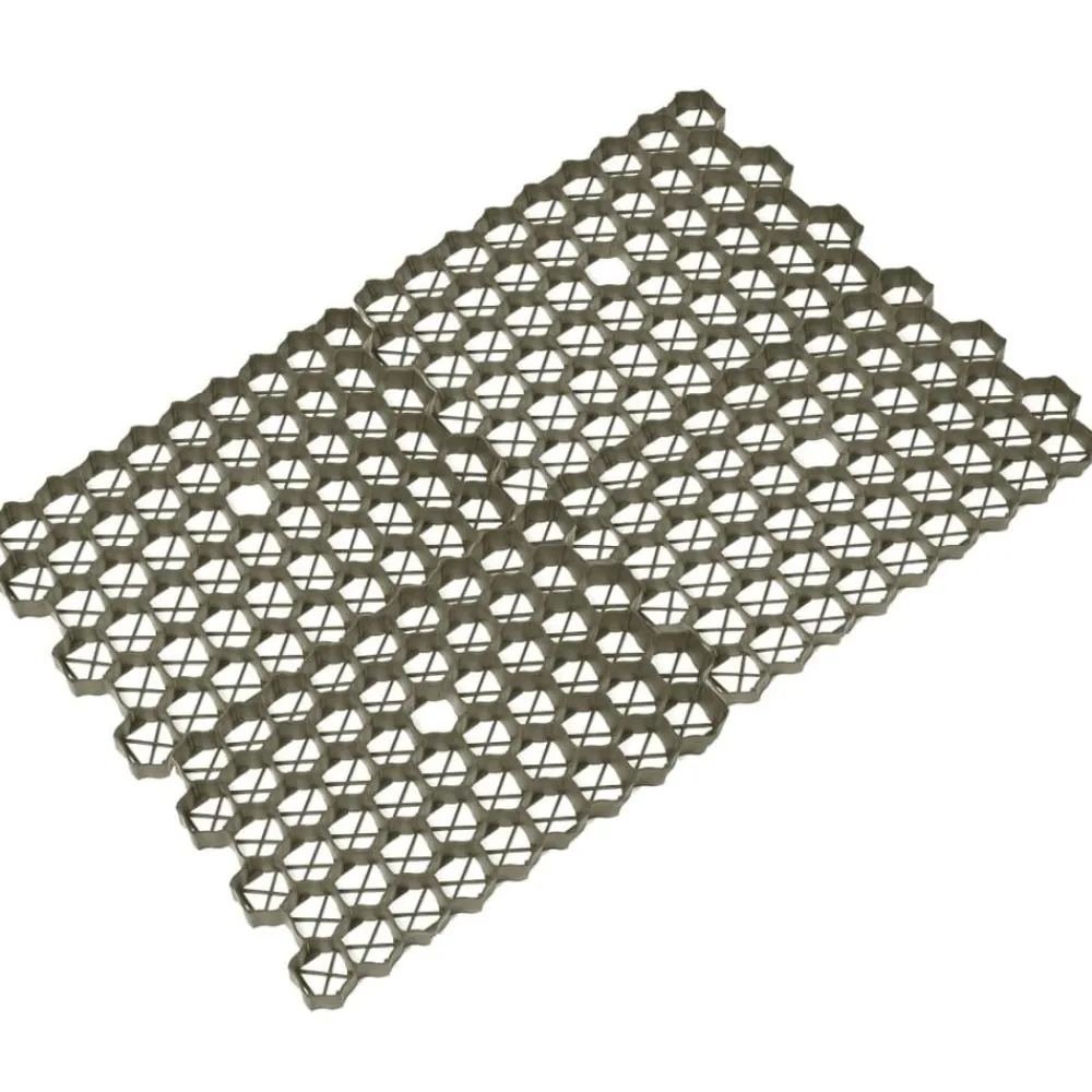 vidaXL Materiales De Construcción-Rejillas para césped 16 unidades plástico 60x40x3 cm