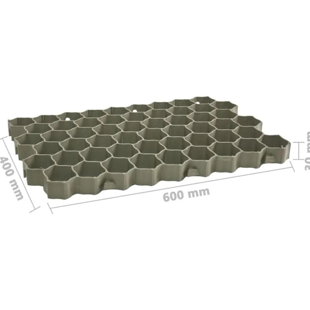 vidaXL Materiales De Construcción-Rejillas para césped 16 unidades plástico 60x40x3 cm