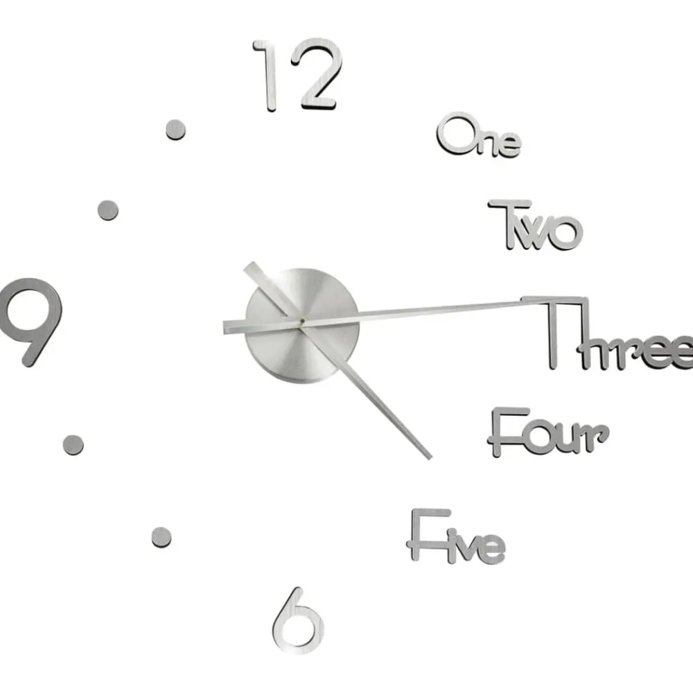 vidaXL Reloj 3D de pared con diseño moderno 100 cm XXL Plateado New