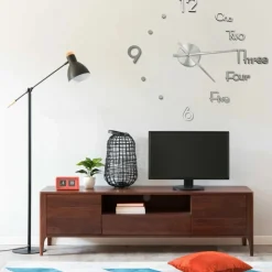 vidaXL Reloj 3D de pared con diseño moderno 100 cm XXL Plateado New