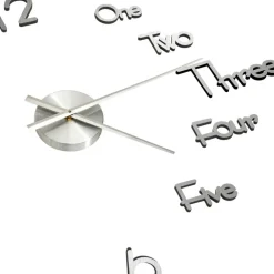vidaXL Reloj 3D de pared con diseño moderno 100 cm XXL Plateado New