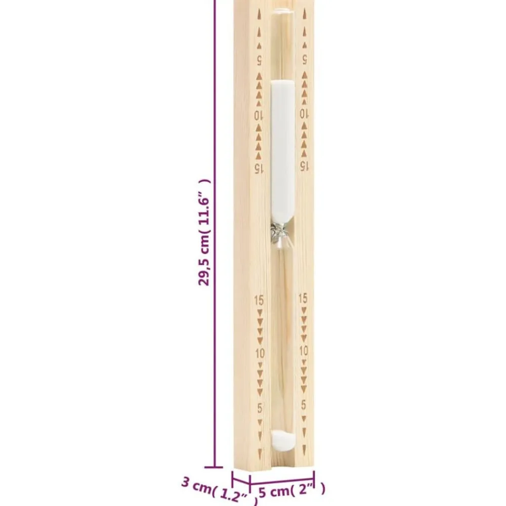 vidaXL Piscina Y Spa-Reloj de arena para sauna 15 minutos madera maciza de pino
