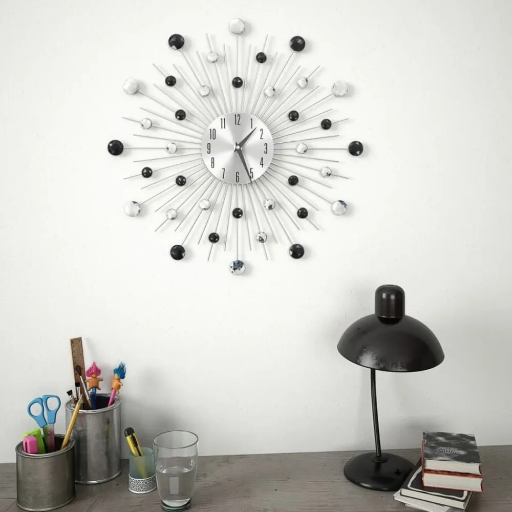 vidaXL Decoración-Reloj de pared con movimiento de cuarzo diseño moderno 50 cm