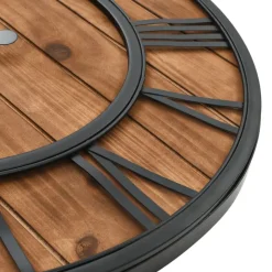 vidaXL Decoración-Reloj de pared vintage movimiento cuarzo madera metal 60 cm XXL