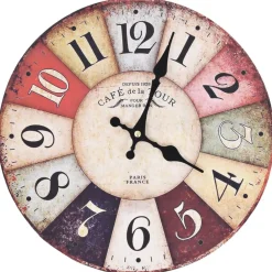 vidaXL Reloj de pared vintage colorido 30 cm de colores