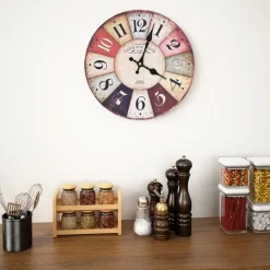 vidaXL Reloj de pared vintage colorido 30 cm de colores