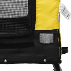 vidaXL Remolque bicicleta mascotas hierro tela Oxford negro Amarillo Outlet