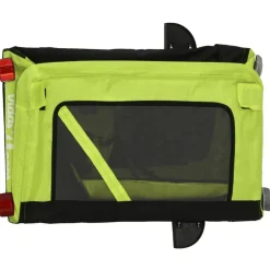 vidaXL Remolque de bicicleta mascotas hierro tela Oxford negro Verde Discount