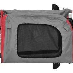 vidaXL Remolque de bicicleta mascotas hierro tela Oxford gris Rojo Outlet