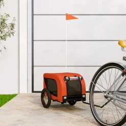 vidaXL Productos Para Mascotas-Remolque de bicicleta mascotas hierro tela Oxford negro