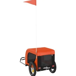 vidaXL Productos Para Mascotas-Remolque de bicicleta mascotas hierro tela Oxford negro