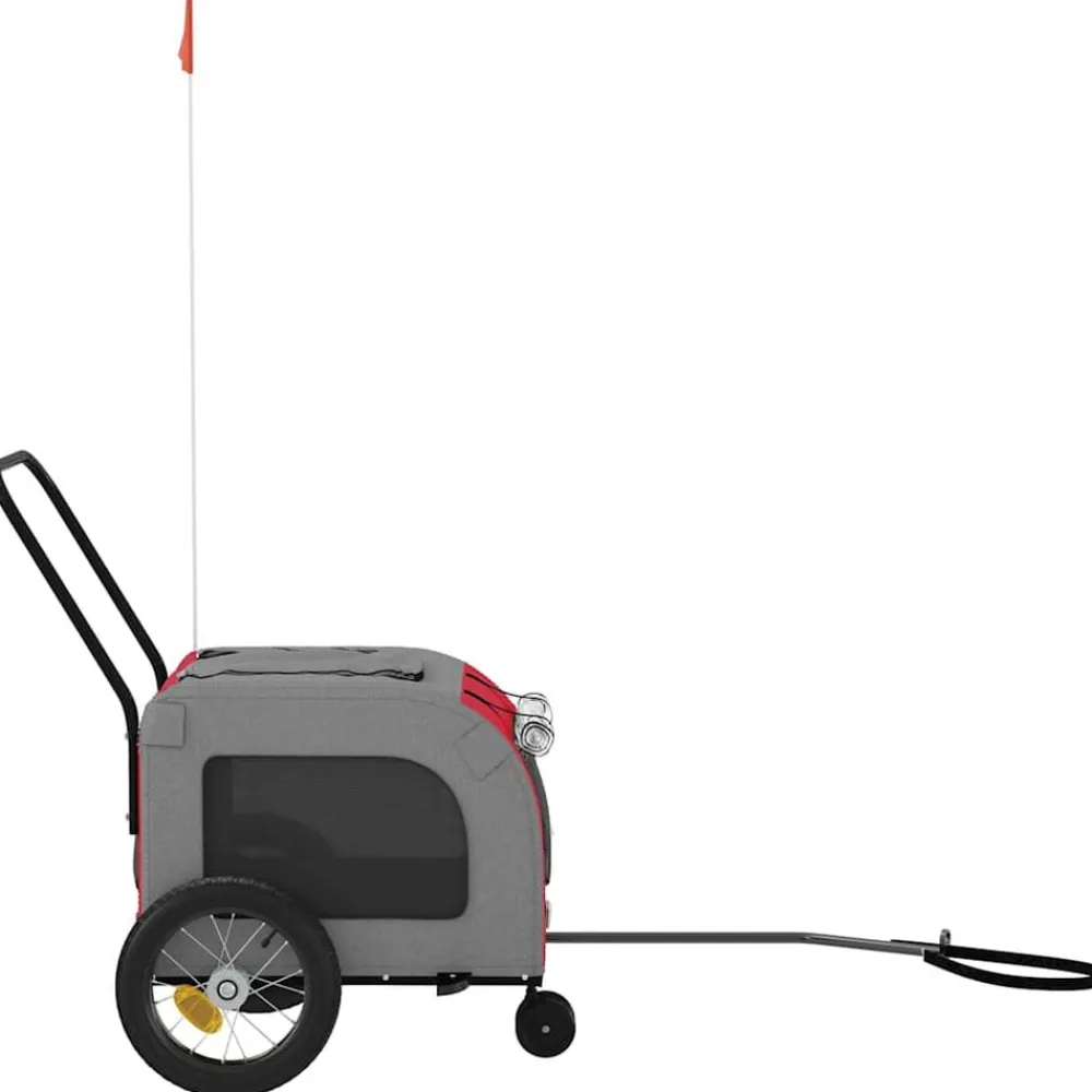 vidaXL Productos Para Mascotas-Remolque de bicicleta para mascotas y gris