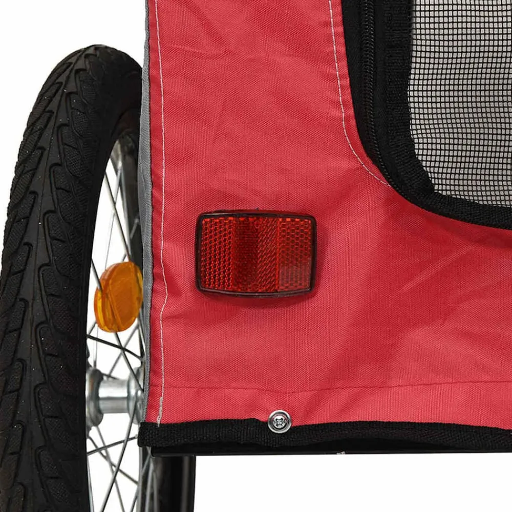 vidaXL Productos Para Mascotas-Remolque de bicicleta para mascotas y gris