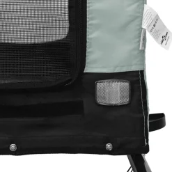 vidaXL Remolque de bicicleta mascotas hierro tela Oxford negro Gris Sale