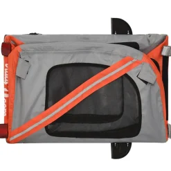 vidaXL Productos Para Mascotas-Remolque de bicicleta mascotas hierro tela Oxford gris