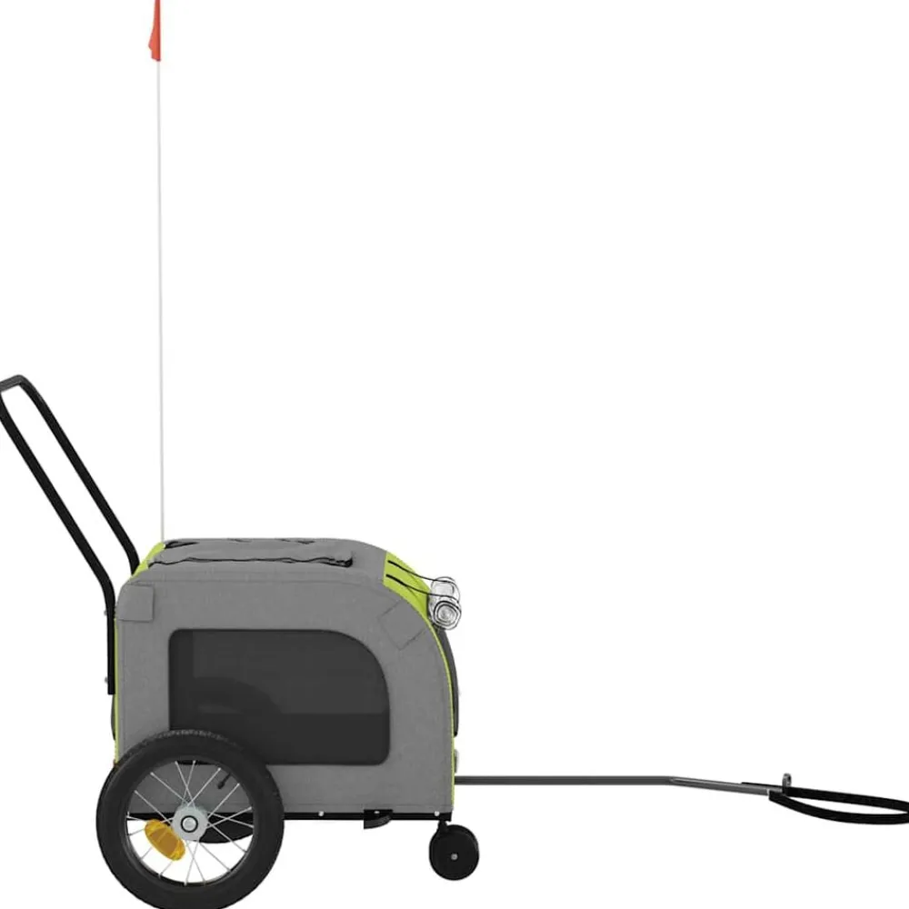 vidaXL Remolque de bicicleta para mascotas y gris Verde Clearance