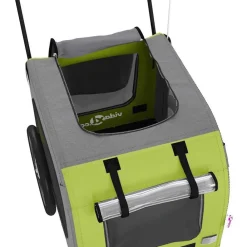 vidaXL Remolque de bicicleta para mascotas y gris Verde Clearance