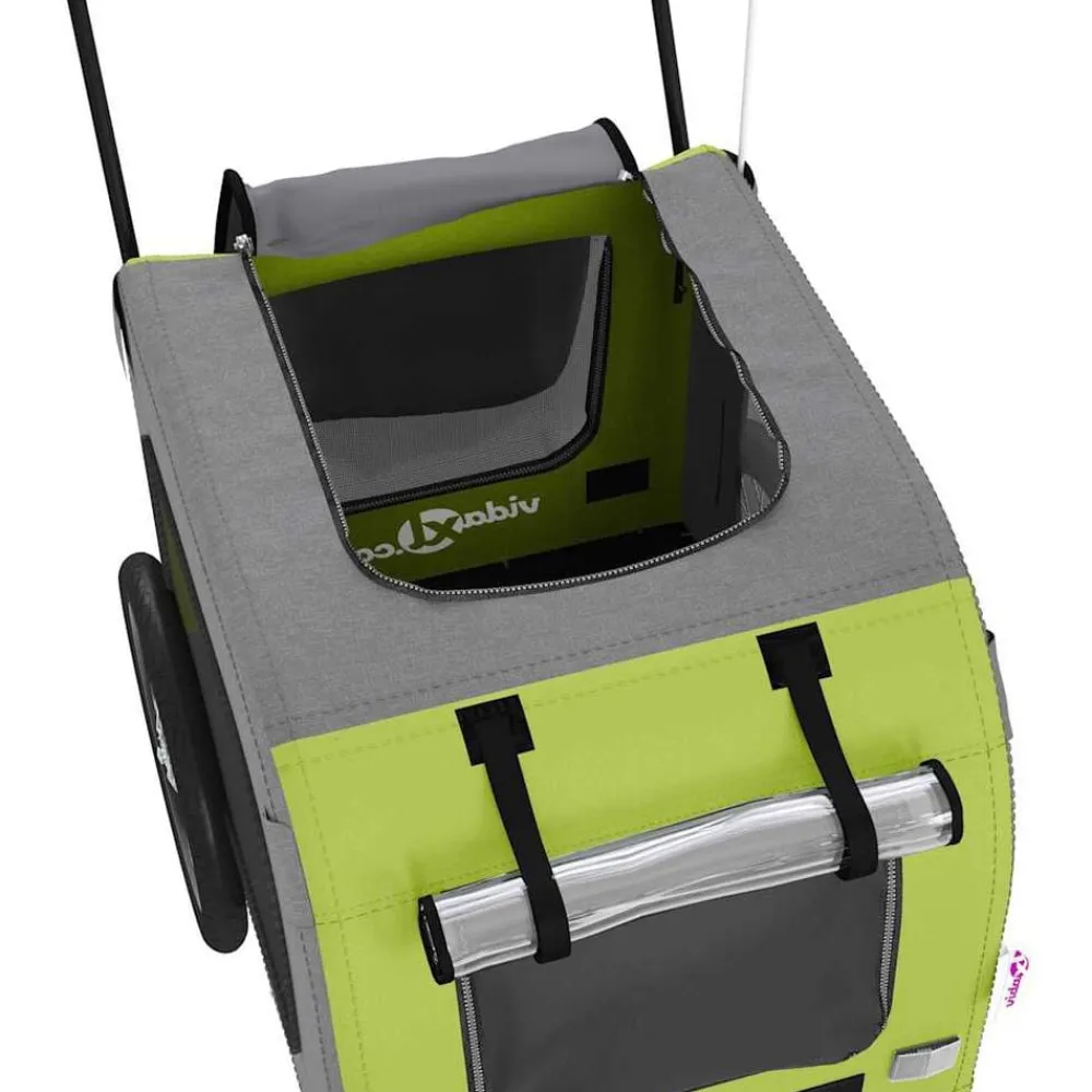 vidaXL Remolque de bicicleta para mascotas y gris Verde Clearance