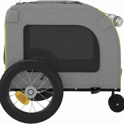 vidaXL Remolque de bicicleta para mascotas y gris Verde Clearance