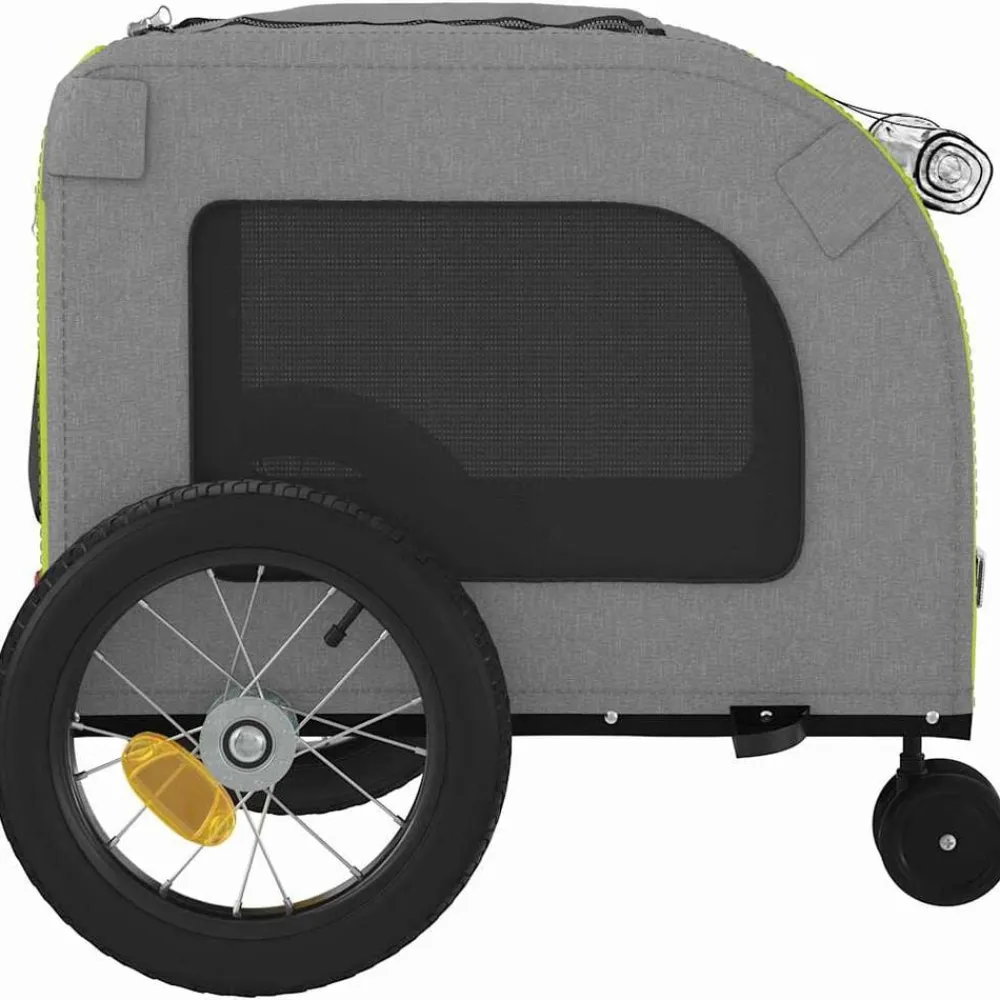 vidaXL Remolque de bicicleta para mascotas y gris Verde Clearance