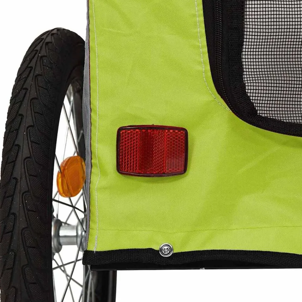 vidaXL Remolque de bicicleta para mascotas y gris Verde Clearance