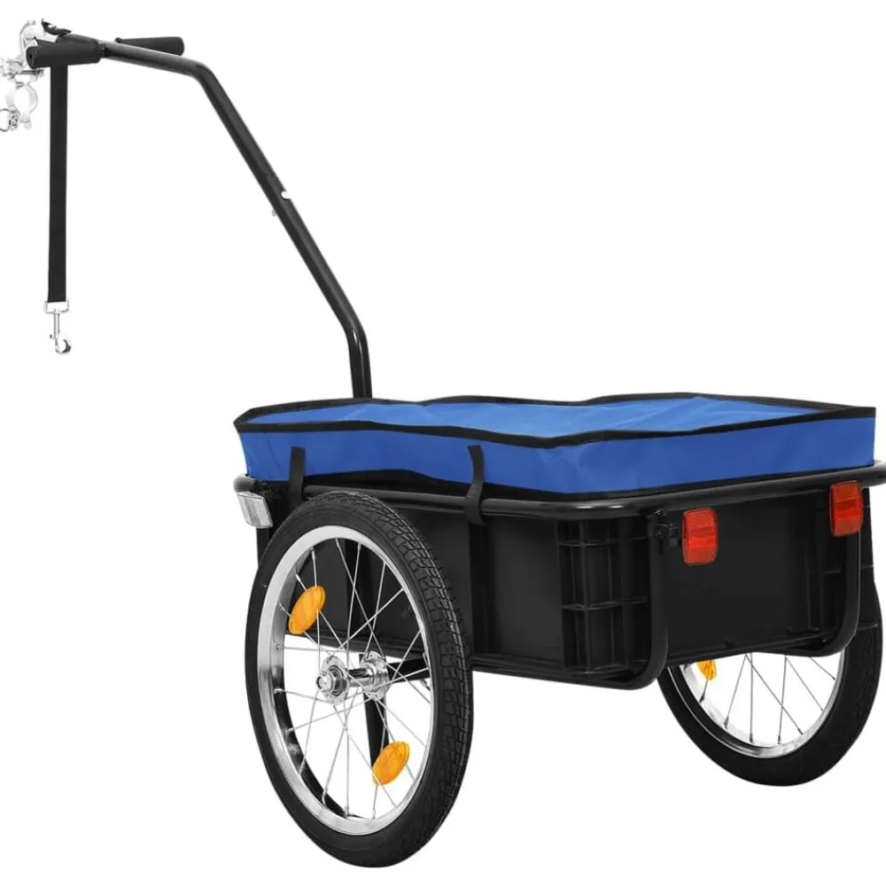 vidaXL Actividades Al Aire Libre-Remolque de bicicleta/carrito de mano acero 155x60x83 cm