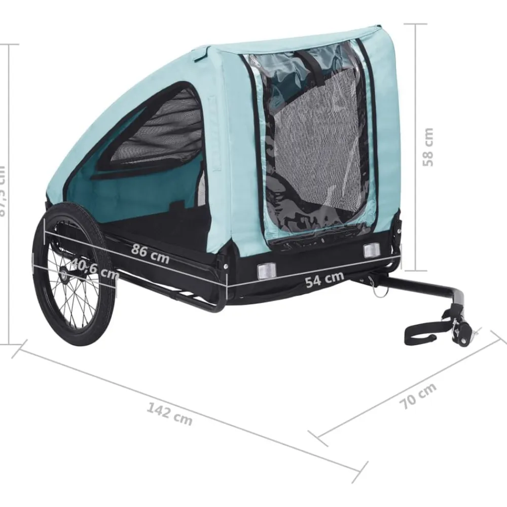 vidaXL Productos Para Mascotas-Remolque de bicicleta para mascotas