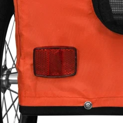 vidaXL Remolque de bicicleta mascotas hierro tela Oxford Naranja Sale