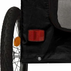 vidaXL Remolque de bicicleta mascotas hierro tela Oxford Negro Clearance