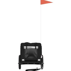 vidaXL Remolque de bicicleta mascotas hierro tela Oxford Negro Clearance
