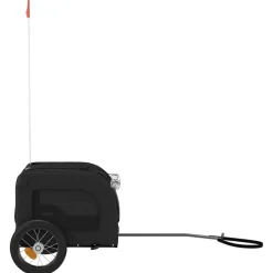vidaXL Remolque de bicicleta mascotas hierro tela Oxford Negro Clearance