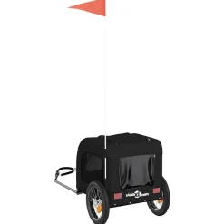 vidaXL Remolque de bicicleta mascotas hierro tela Oxford Negro Clearance