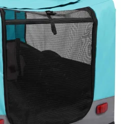 vidaXL Remolque de bicicleta para mascotas cochecito 2 en 1 azul gris Azul y gris Online