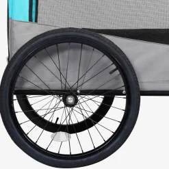 vidaXL Remolque de bicicleta para mascotas cochecito 2 en 1 azul gris Azul y gris Online