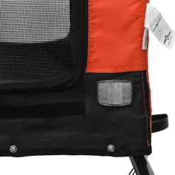vidaXL Remolque de bicicleta mascotas hierro tela Oxford naranja negro Naranja y negro Discount