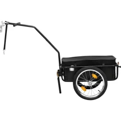vidaXL Remolque de bicicleta/carrito de mano acero 155x60x83 cm Negro