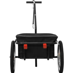 vidaXL Remolque de bicicleta/carrito de mano acero 155x60x83 cm Negro