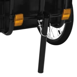 vidaXL Remolque de bicicleta/carrito de mano acero 155x60x83 cm Negro