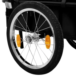 vidaXL Remolque de bicicleta/carrito de mano acero 155x60x83 cm Negro
