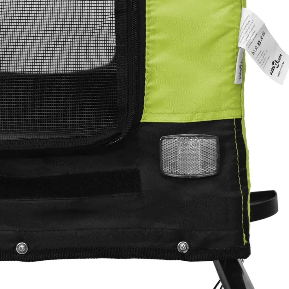 vidaXL Productos Para Mascotas-Remolque de bicicleta mascotas hierro tela Oxford negro