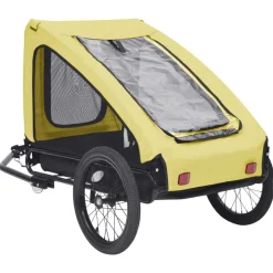 vidaXL Remolque de bicicleta para mascotas Amarillo y negro Best