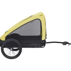 vidaXL Remolque de bicicleta para mascotas Amarillo y negro Best