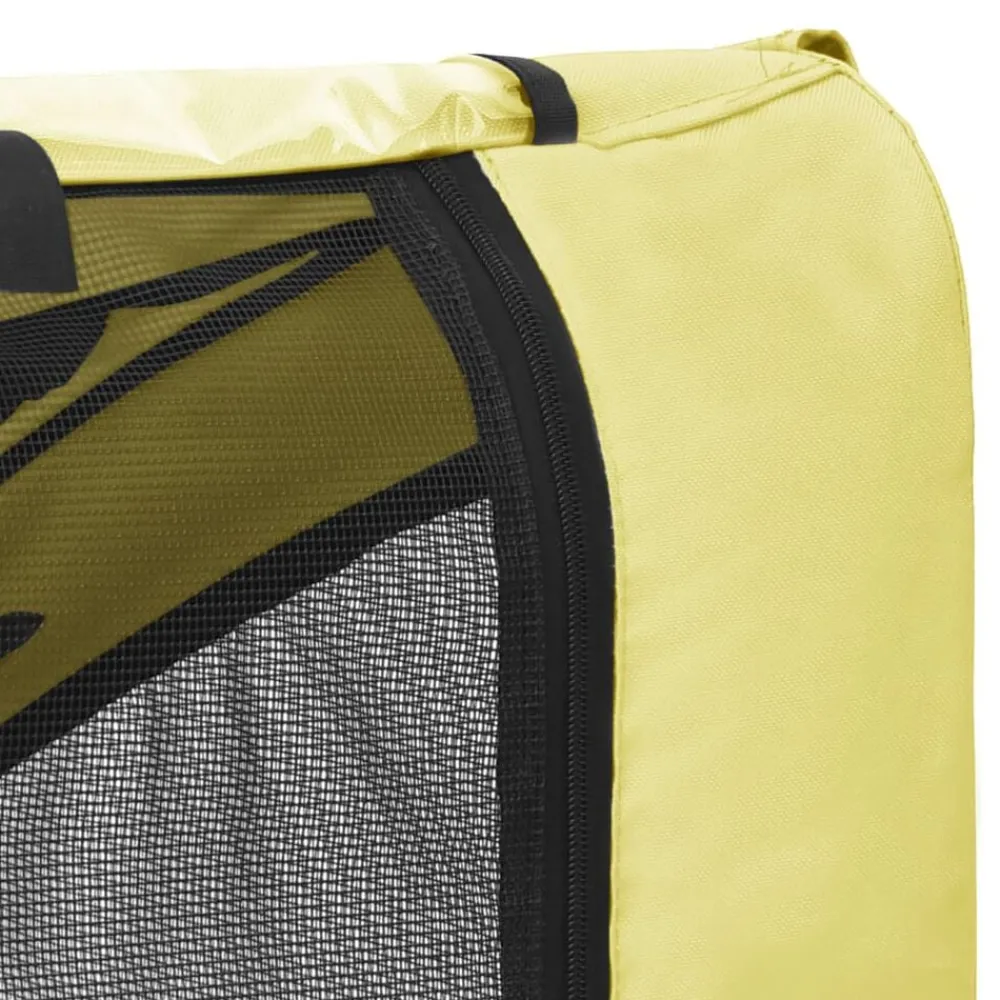vidaXL Remolque de bicicleta para mascotas Amarillo y negro Best