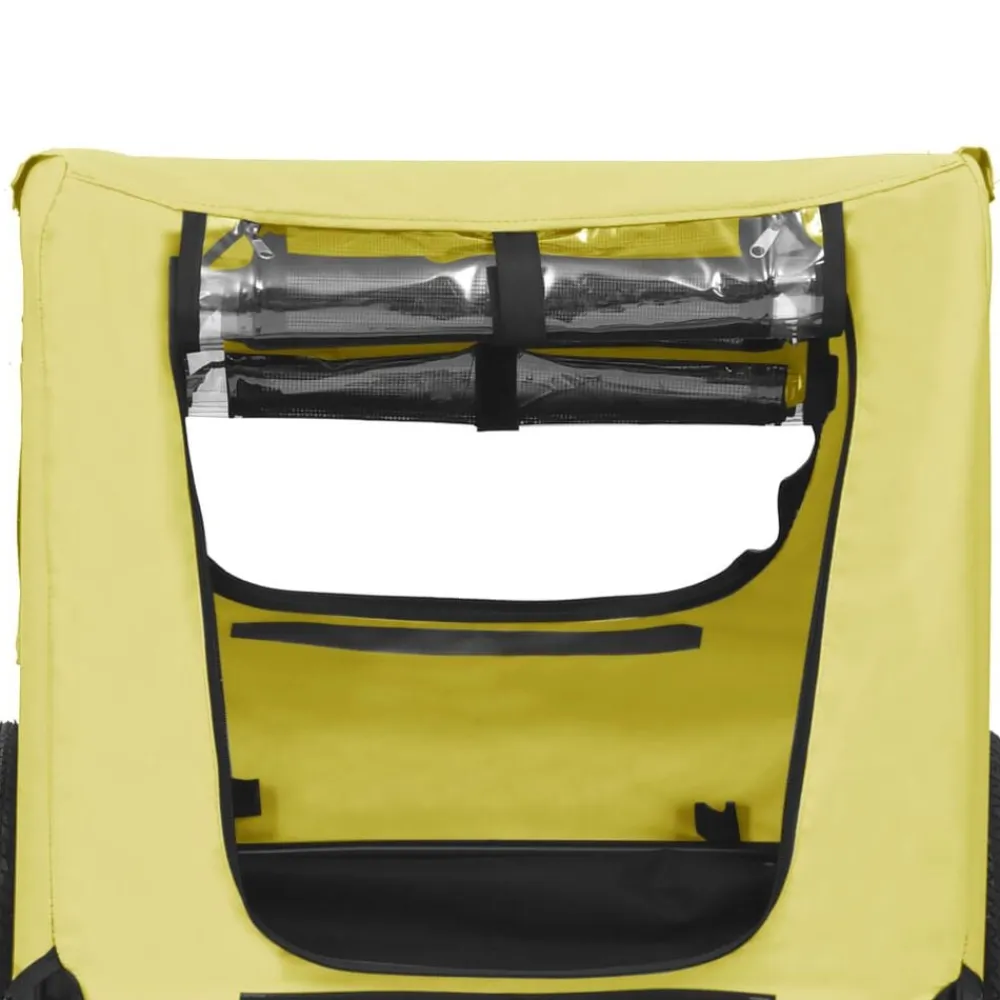 vidaXL Remolque de bicicleta para mascotas Amarillo y negro Best