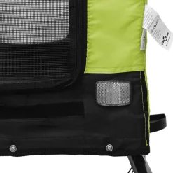 vidaXL Productos Para Mascotas-Remolque de bicicleta mascotas hierro tela Oxford verde negro
