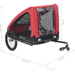 vidaXL Productos Para Mascotas-Remolque de bicicleta para mascotas