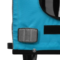 vidaXL Remolque de bicicleta mascotas hierro tela Oxford gris Azul
