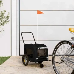 vidaXL Productos Para Mascotas-Remolque de bicicleta para mascotas 124,5 x 63,5 x 53 cm