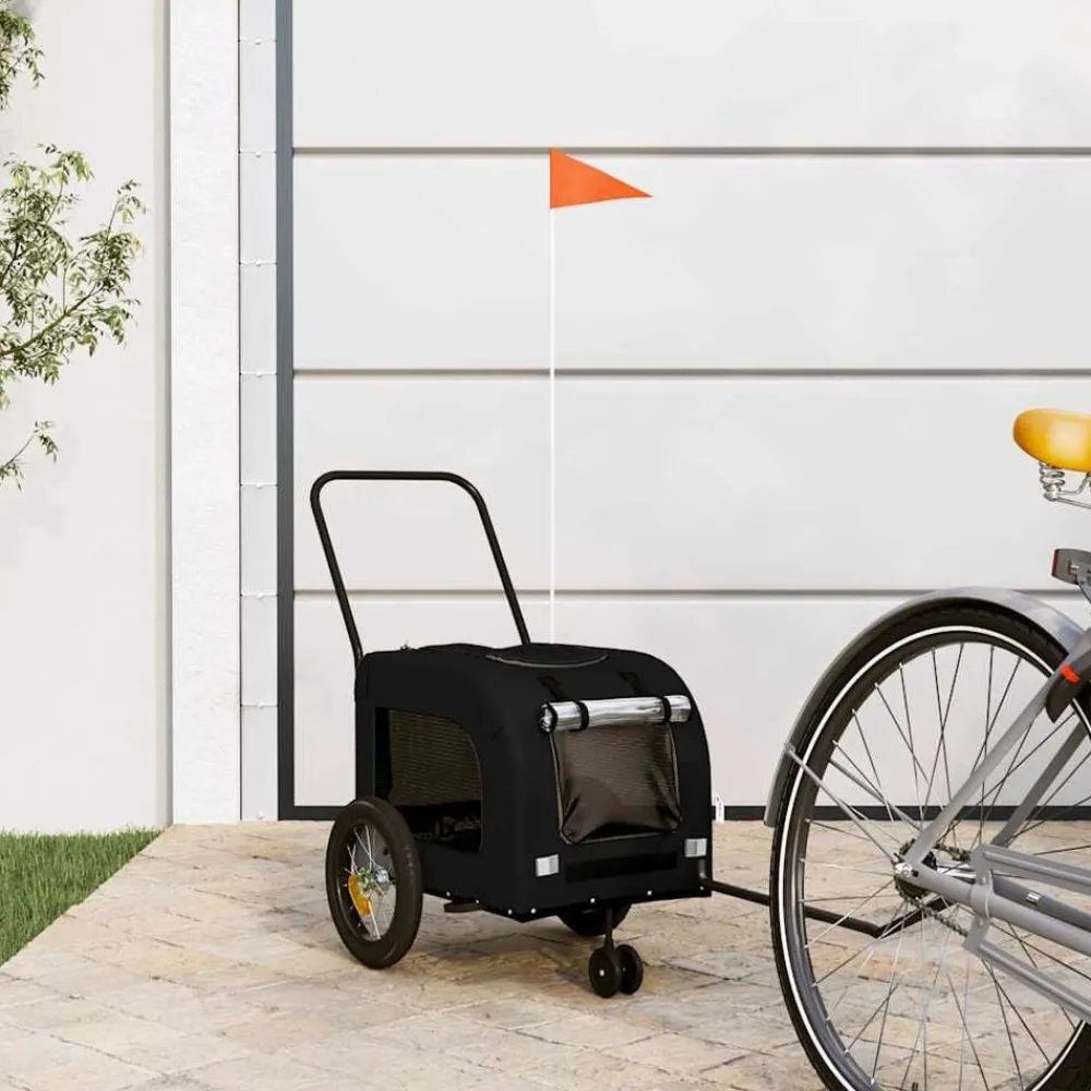 vidaXL Productos Para Mascotas-Remolque de bicicleta para mascotas 124,5 x 63,5 x 53 cm