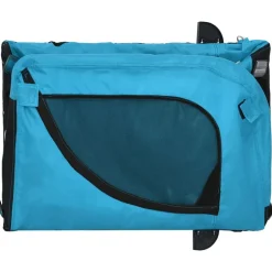 vidaXL Remolque de bicicleta mascotas hierro tela Oxford negro Azul Best